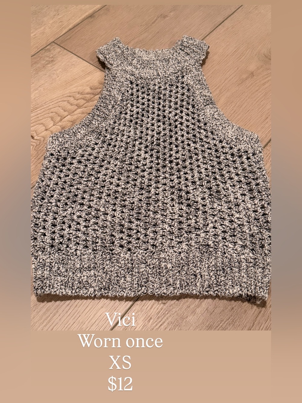 Vici Black & White Marled Knit Tank